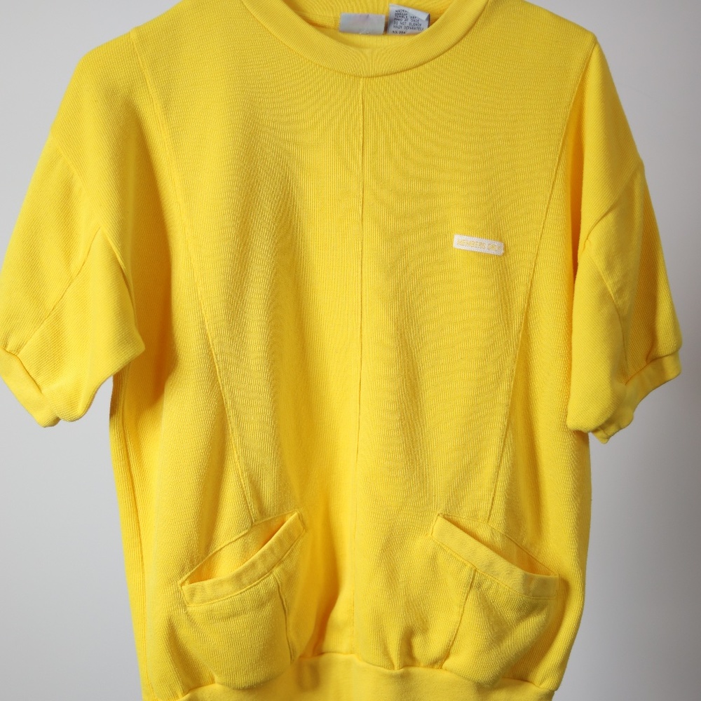 Yellow Members Only Sweater with Pockets